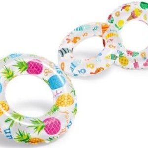 Intex Lively Print Swim Rings, Pack of 3, Assorted Tubes for Pool, River or Lake